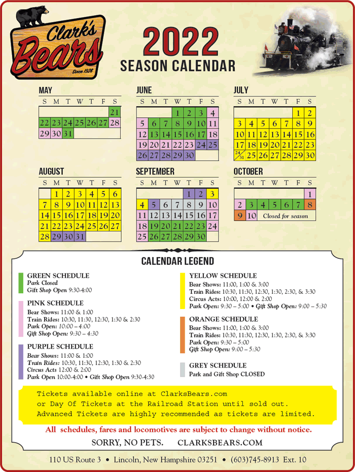 Clark's Bears Calendar & Schedule